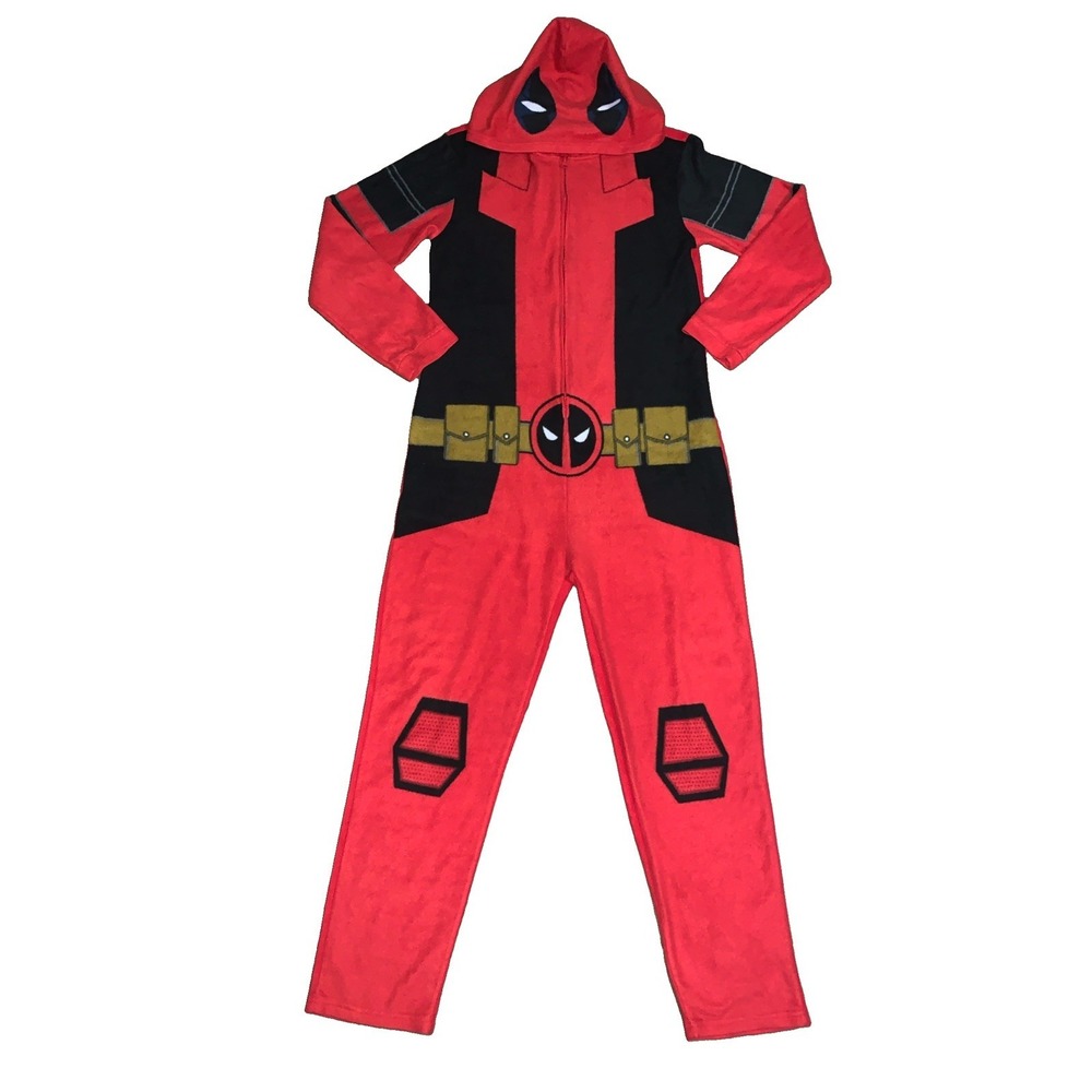 Marvel Deadpool union suit One Piece Kigurumi Fleece Pajama Zip M Unisex Costume